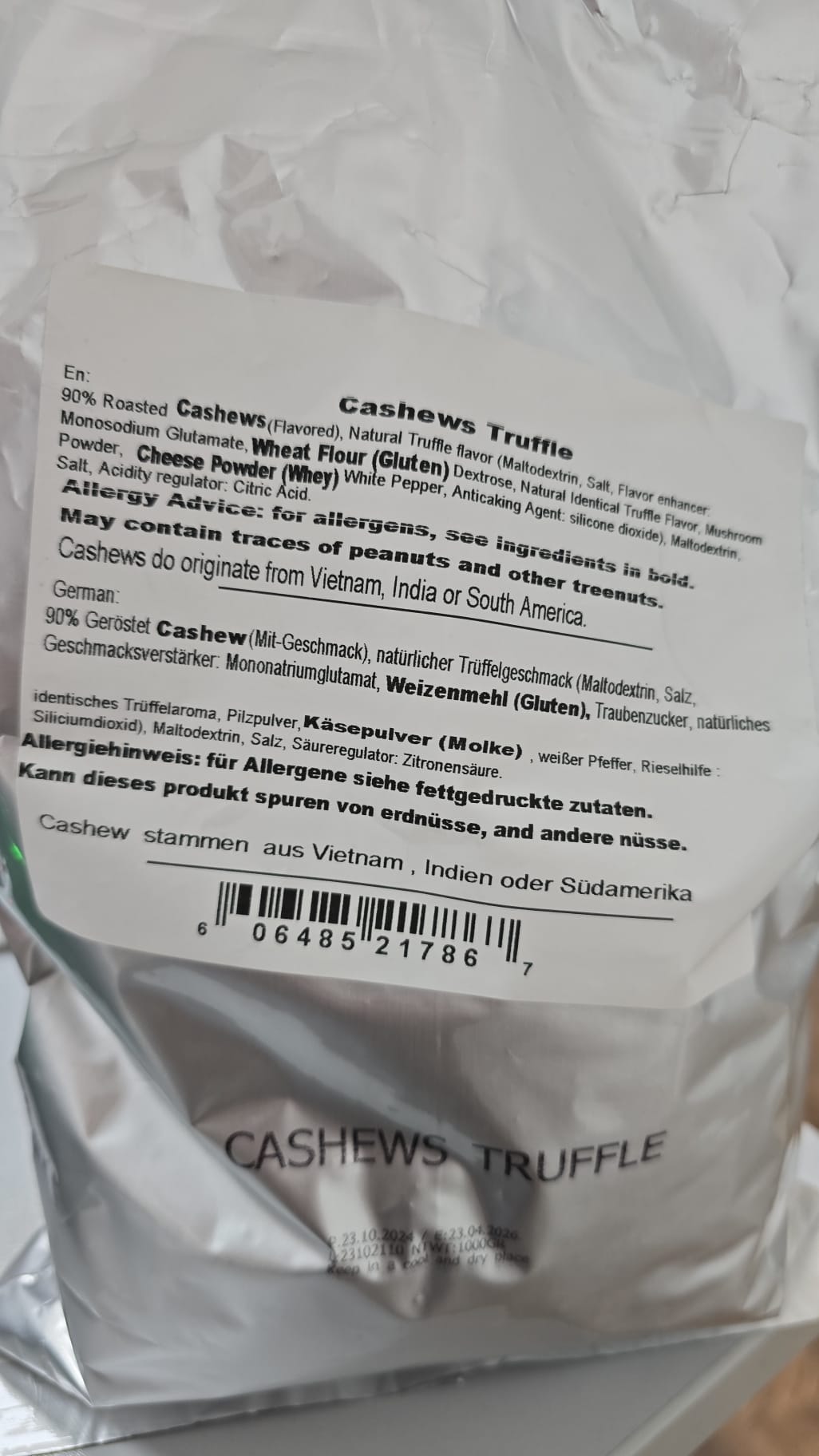 Cashews Flavored Truffle
1kg